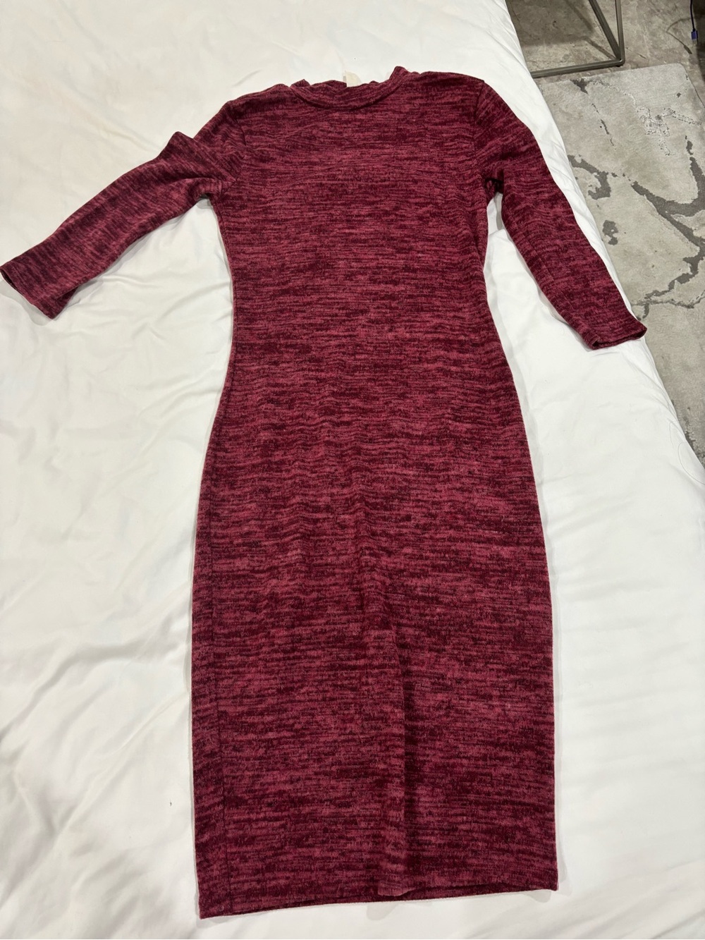 Forever 21 Heathered Burgundy Midi Sweater Dress